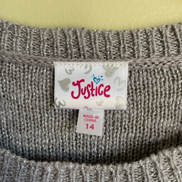 NWT Justice Sequin Crew Neck Sweater - Picture 3 of 4